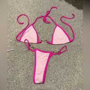Pink and Hot Pink Bikini Set